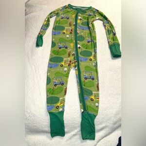 Little Sleepies Fairway Fun bamboo zippie sleeper, size 2T, small snag—see pics